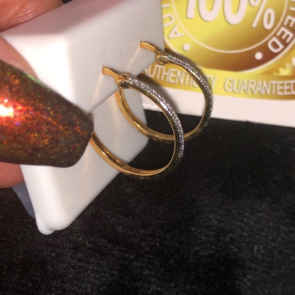 Beautiful Christmas gift Real Diamond Hoop earrings Not CZ not Moissanite Sale! - Picture 4 of 7